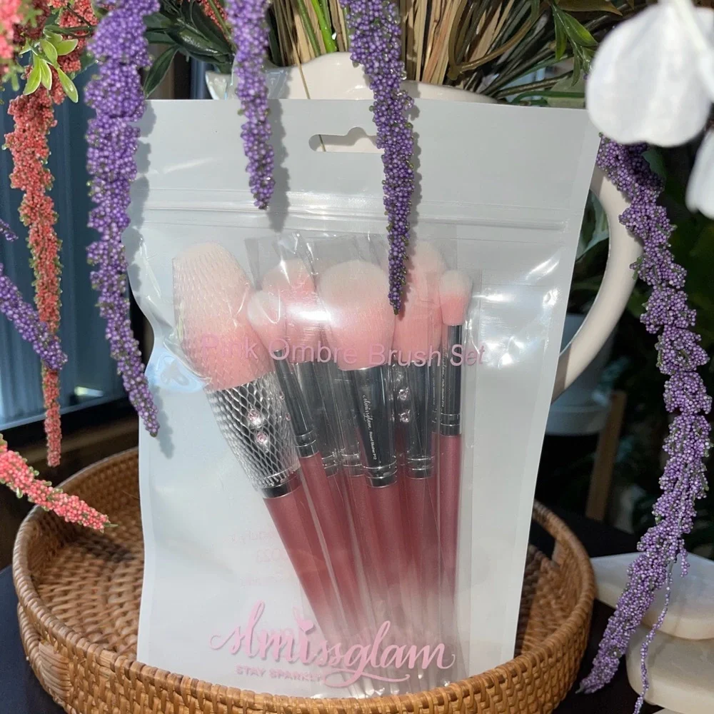 SLMISSGLAM BEAUTY Pink Ombre Brush Set (8)